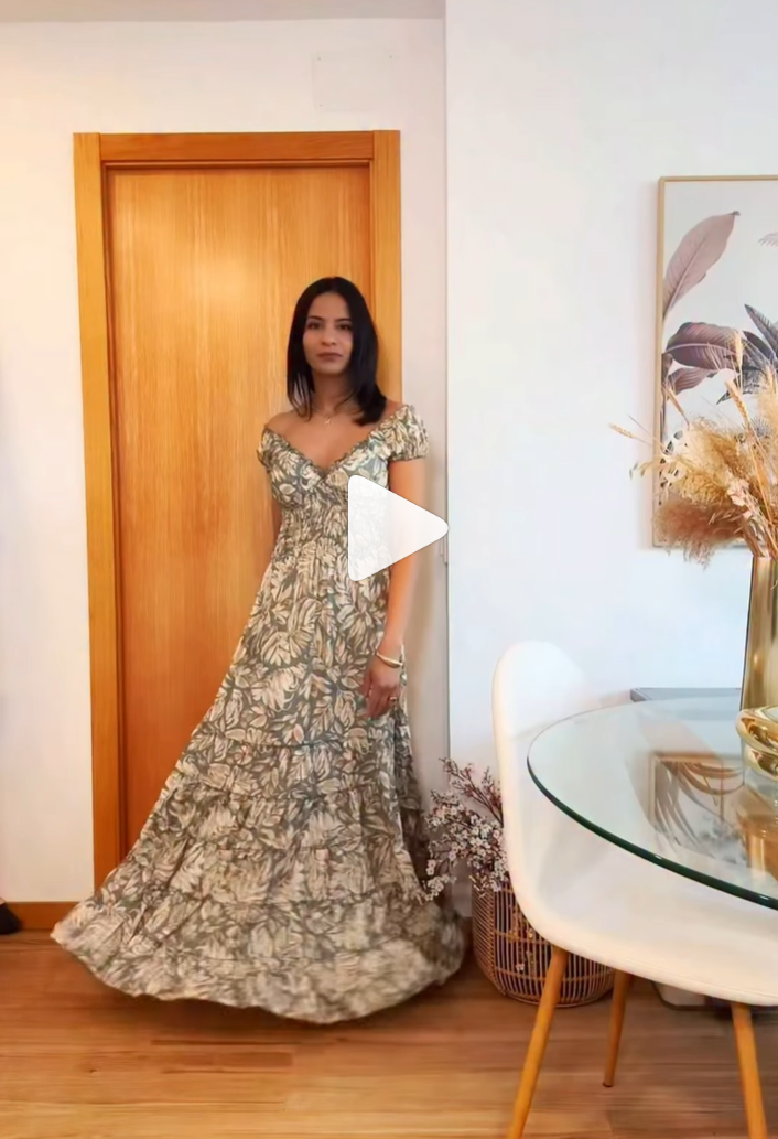 Vstido boho en nidi de abeja seda